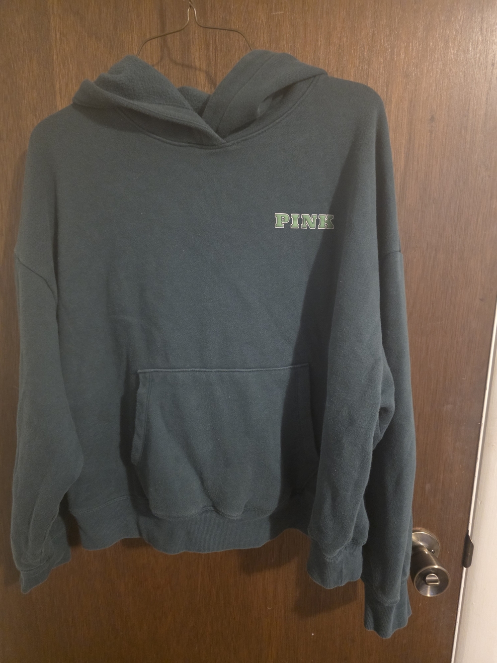 PINK Victoria's Secret Womens Hooded Sweatshirt in Dark Green